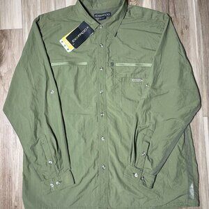 NWT Exofficio Green Outdoor Reef Runner Flannel Shirt - Men Size XXL